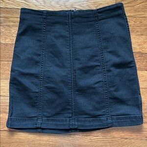 Free People Black Mini Pencil Skirt